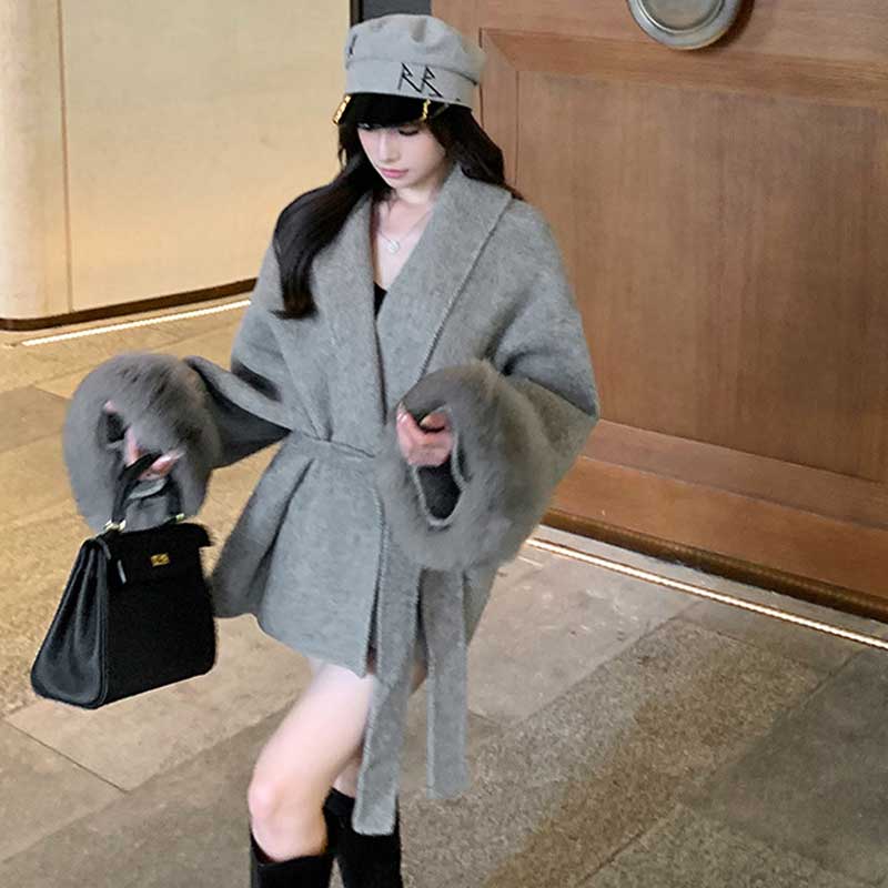 ファーカフスローブコート(2colors)