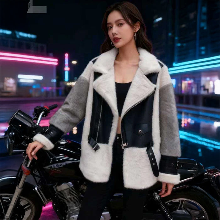 レザー切替ライダースジャケット(2colors)