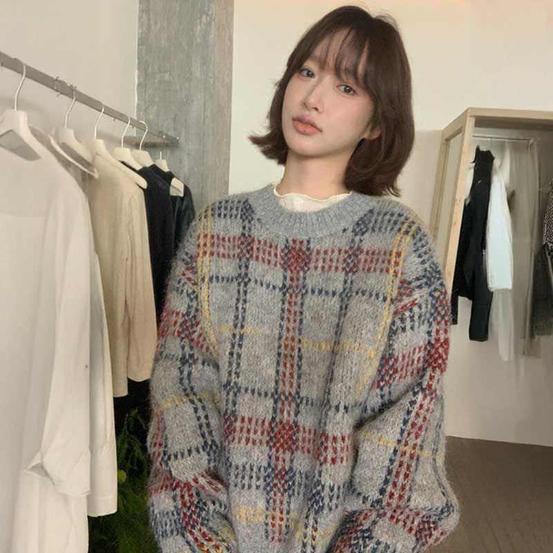 ノルディックチェックニット