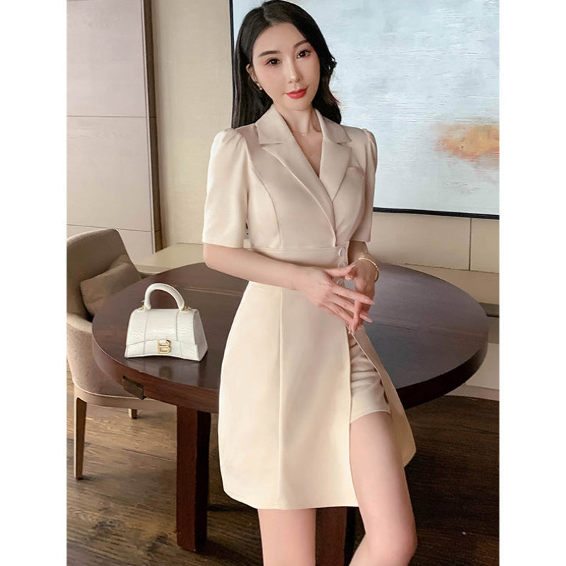 サイドスリットタイトミニワンピース(2colors)