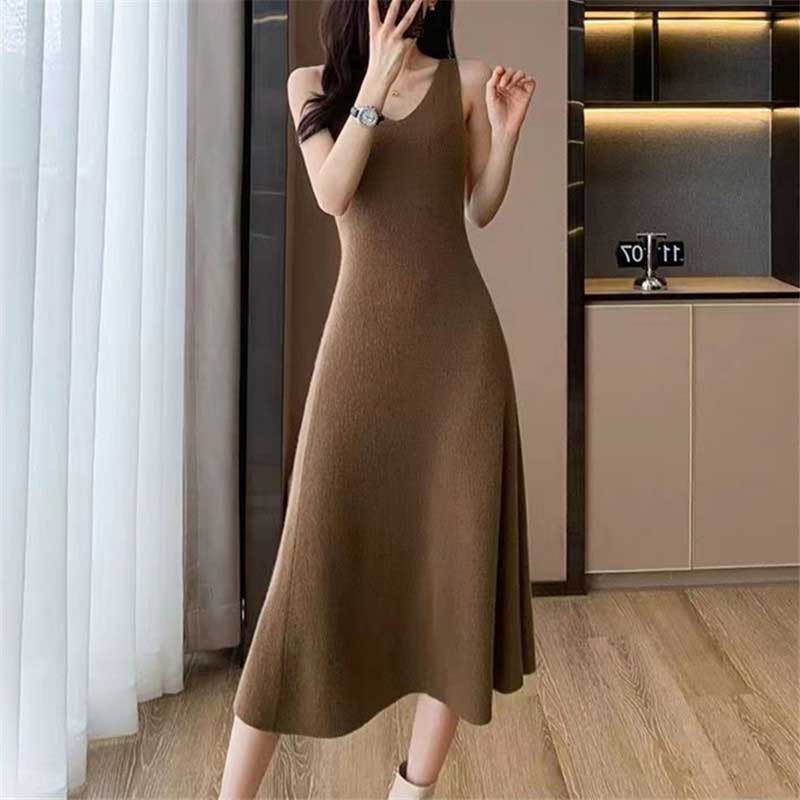 クロップドニット×ノースリーブワンピースSET(3colors)