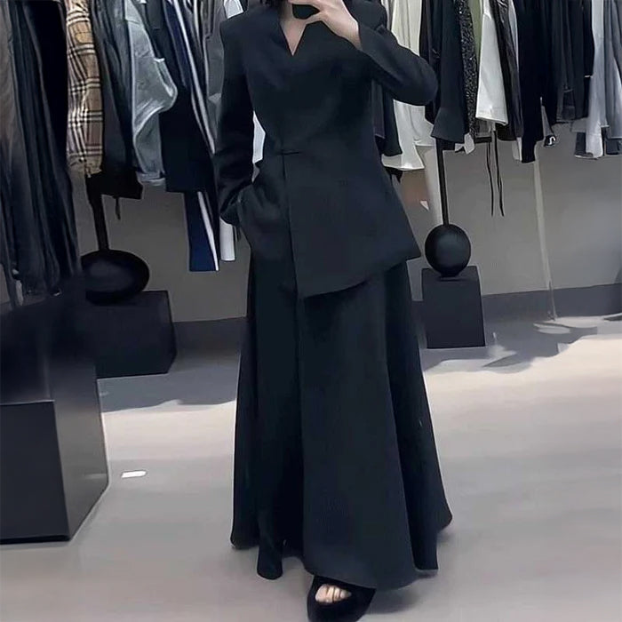 ノーカラージャケットセットアップ(2colors)