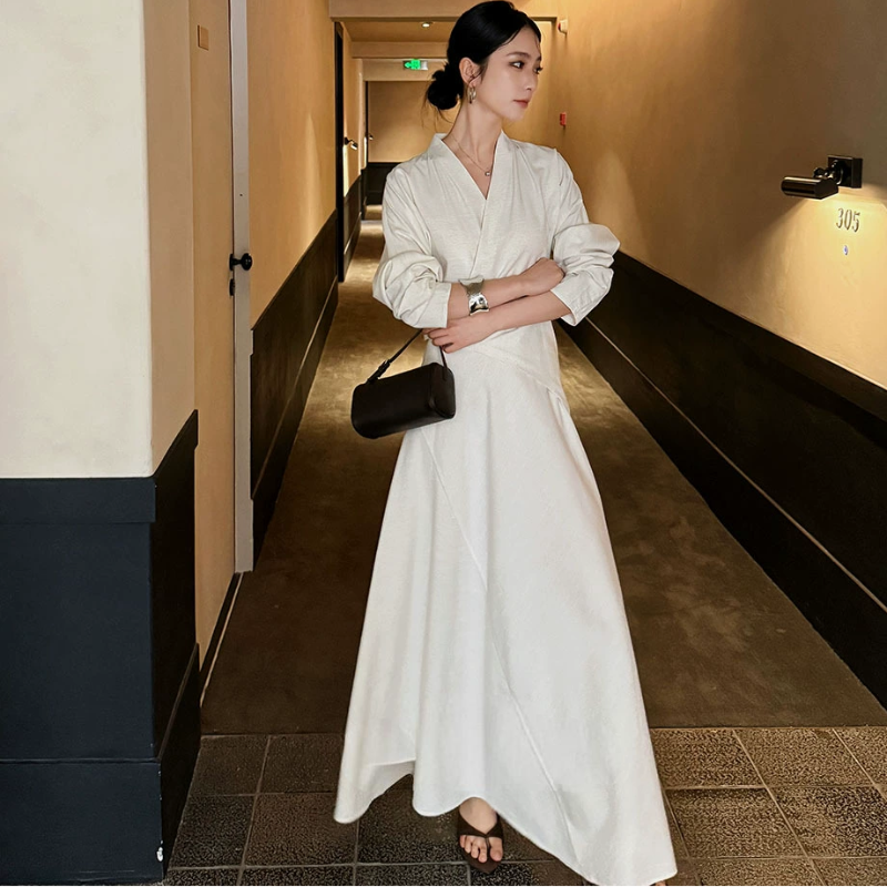 カシュクールバックリボンワンピース(2colors)