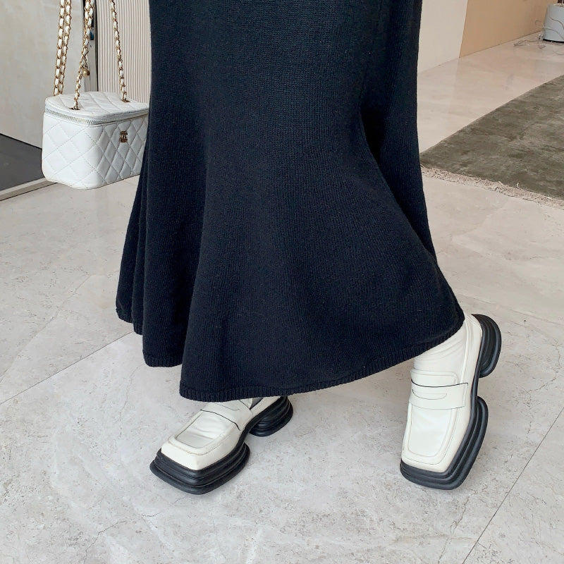 ゆったりロングニットワンピース