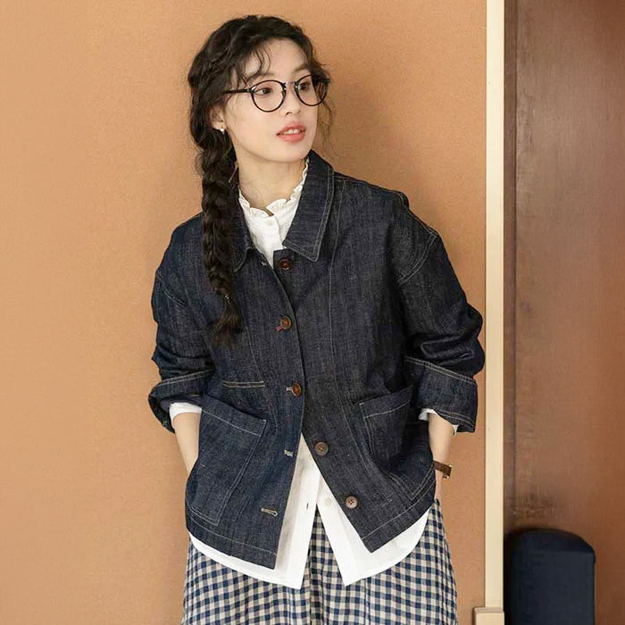 インディゴトラッドデニムジャケット