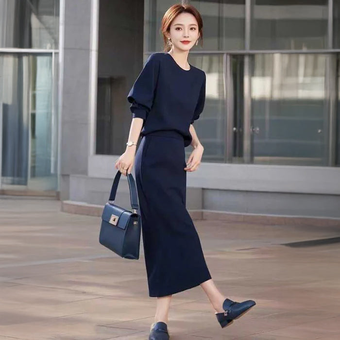 ネイビーボリュームスリーブセットアップ