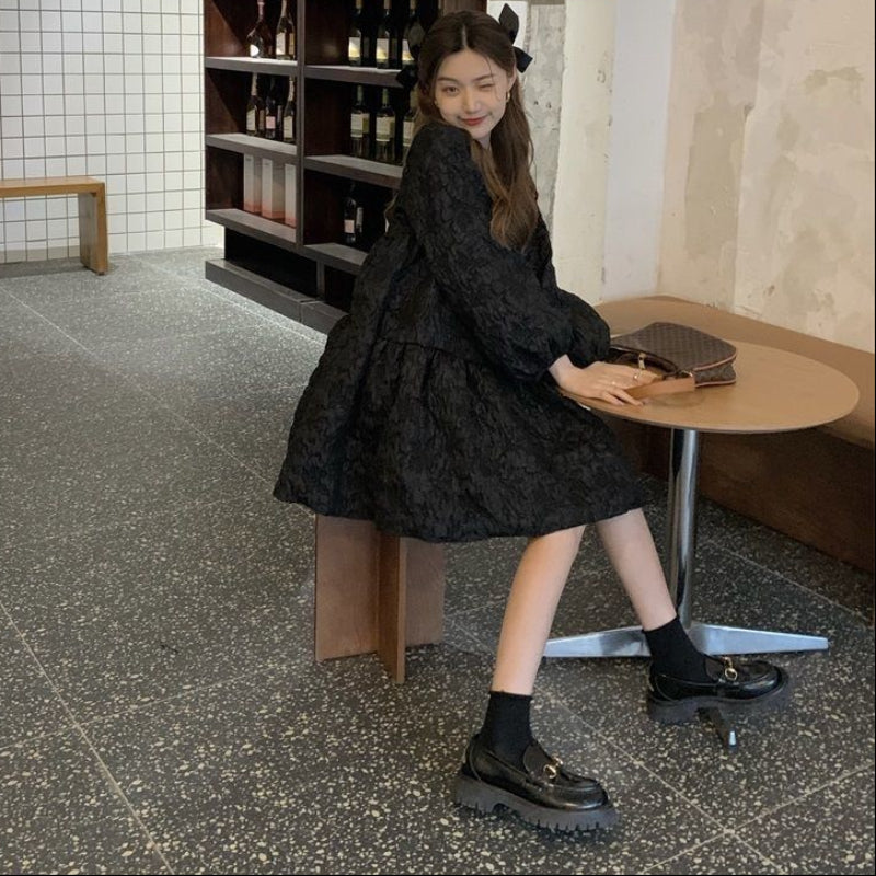 ブラックティアードミニワンピース