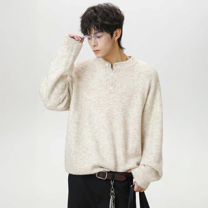 ハーフボタンボリュームニット(4colors)