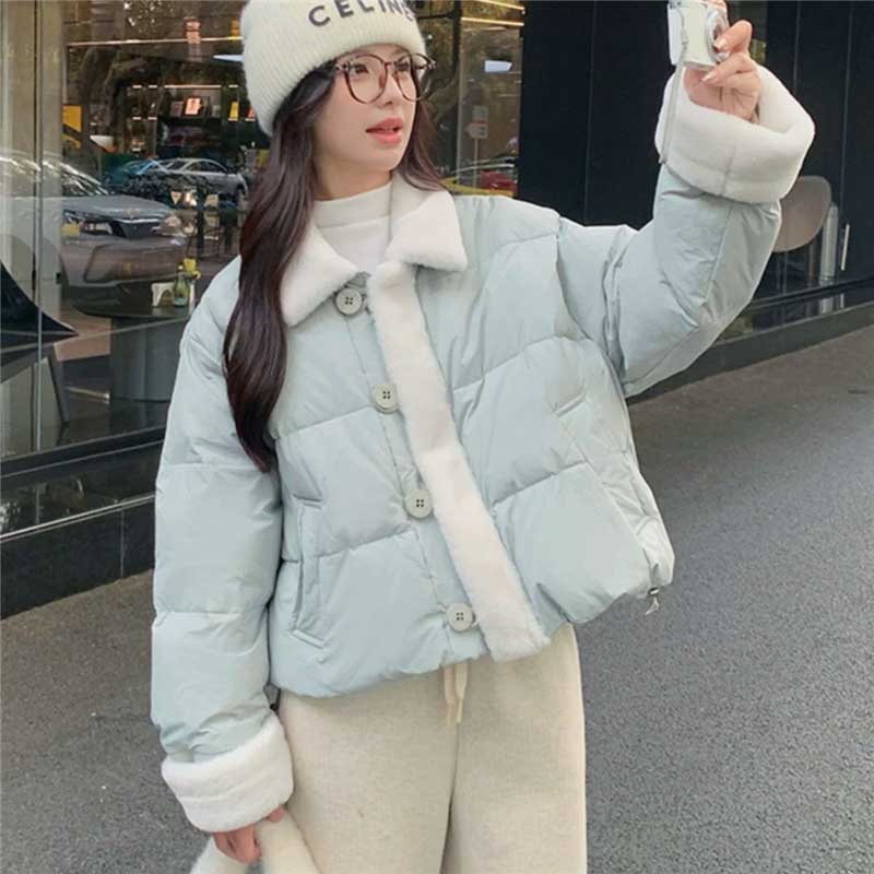 ファー襟ショート丈ダウンジャケット(2colors)