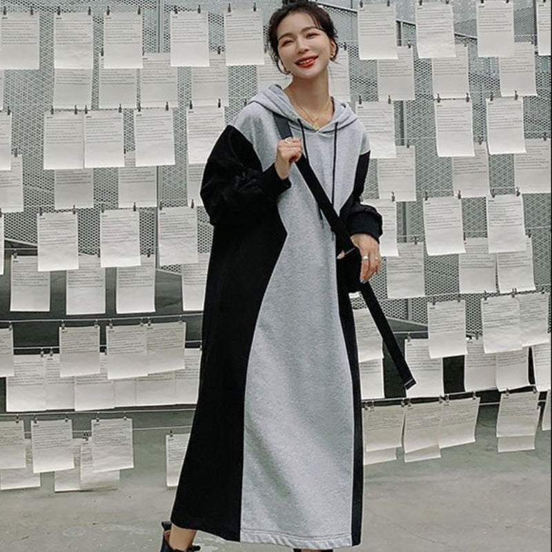 バイカラーパーカーワンピース