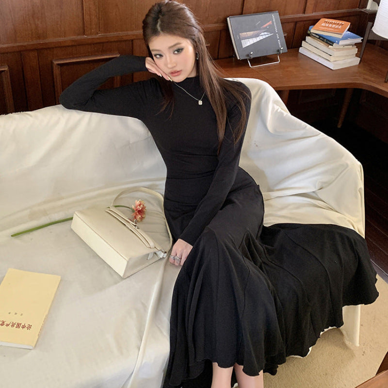 ハイネックマーメイドニットワンピース