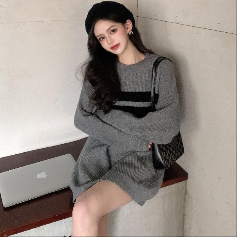 スリーボーダーニットトップス(3colors)