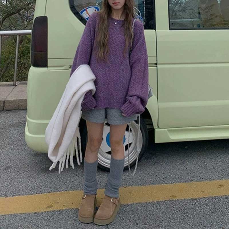 ワッフルルーズニット(2colors)