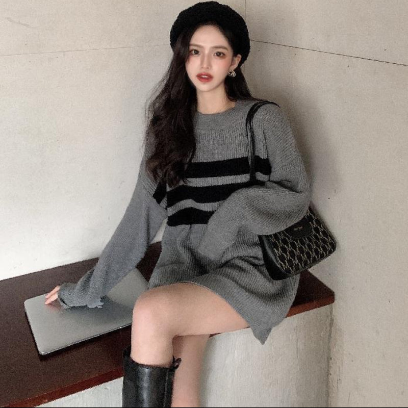 スリーボーダーニットトップス(3colors)