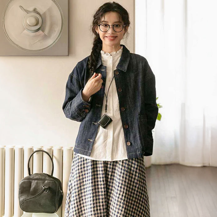 インディゴトラッドデニムジャケット