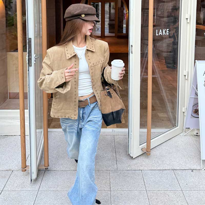スタッズスエードジャケット