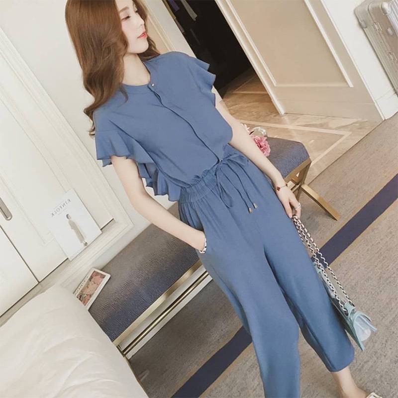 フレンチスリーブサロペットスーツ(3colors)