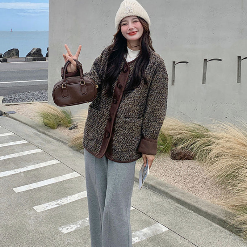 コーヒーブラウンツイードジャケット