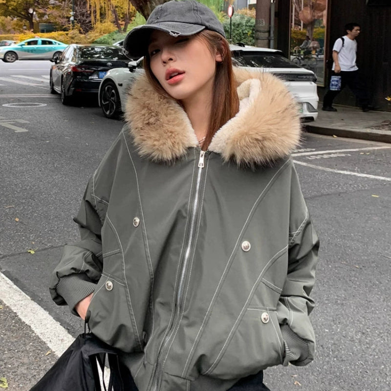 裏ボア付きフードファーブルゾン(2colors)