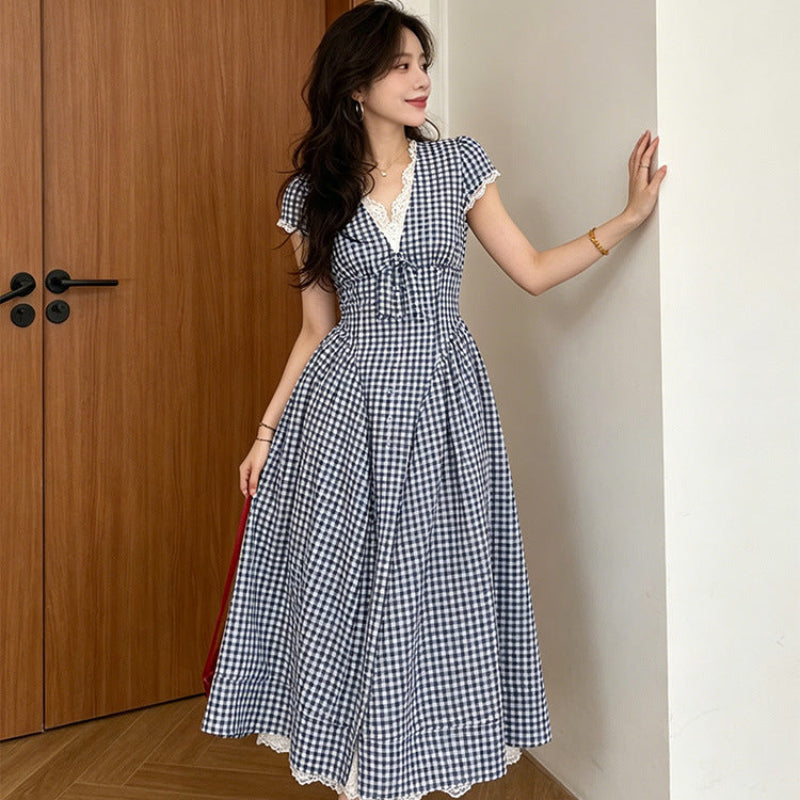 レーストリムチェックワンピース（2pattern）
