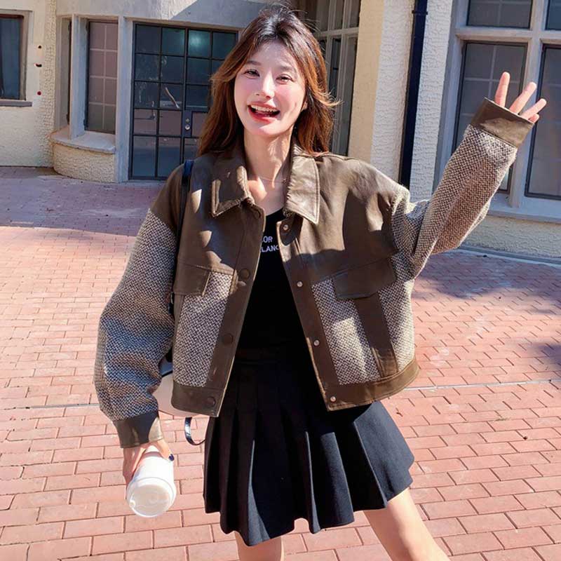 異素材コンビレザージャケット