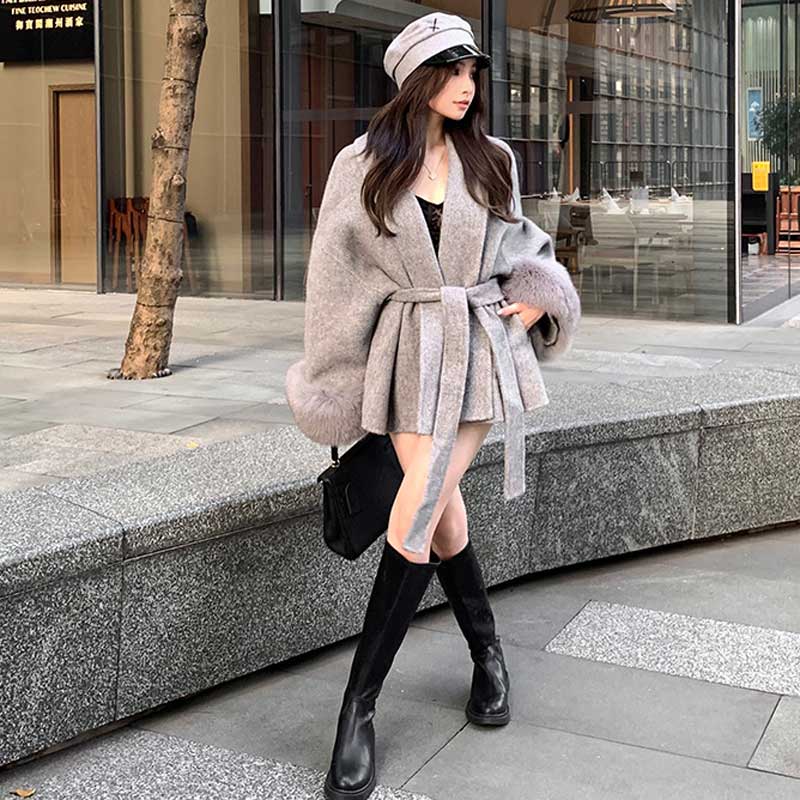 ファーカフスローブコート(2colors)