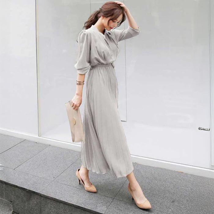 ウエストマークプリーツワンピース(4colors)