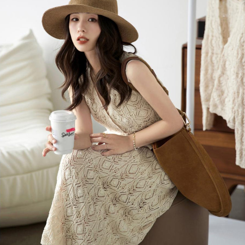 クロッシェレーストップス×スカート(2colors)