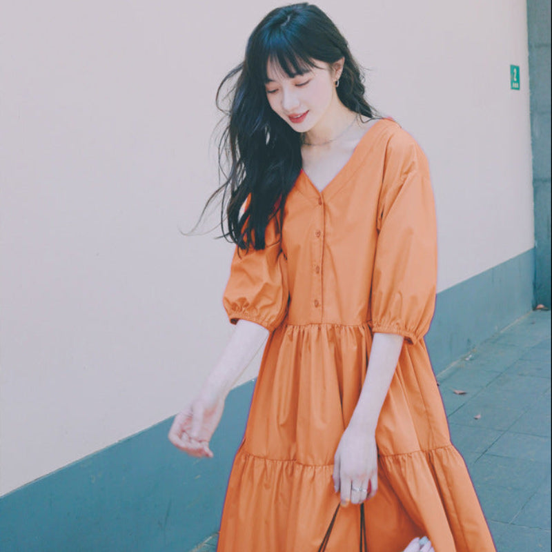 バックリボンティアードワンピース(4colors)