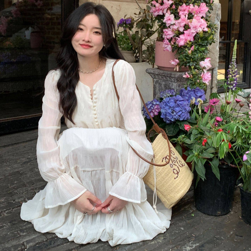 シフォンティアードワンピース