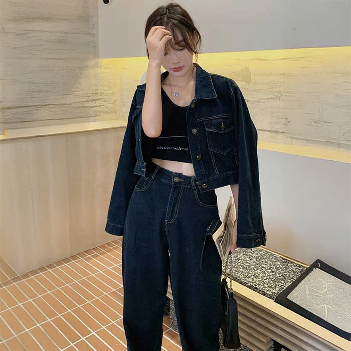 バックスタイルコンシャスデニムセットアップ