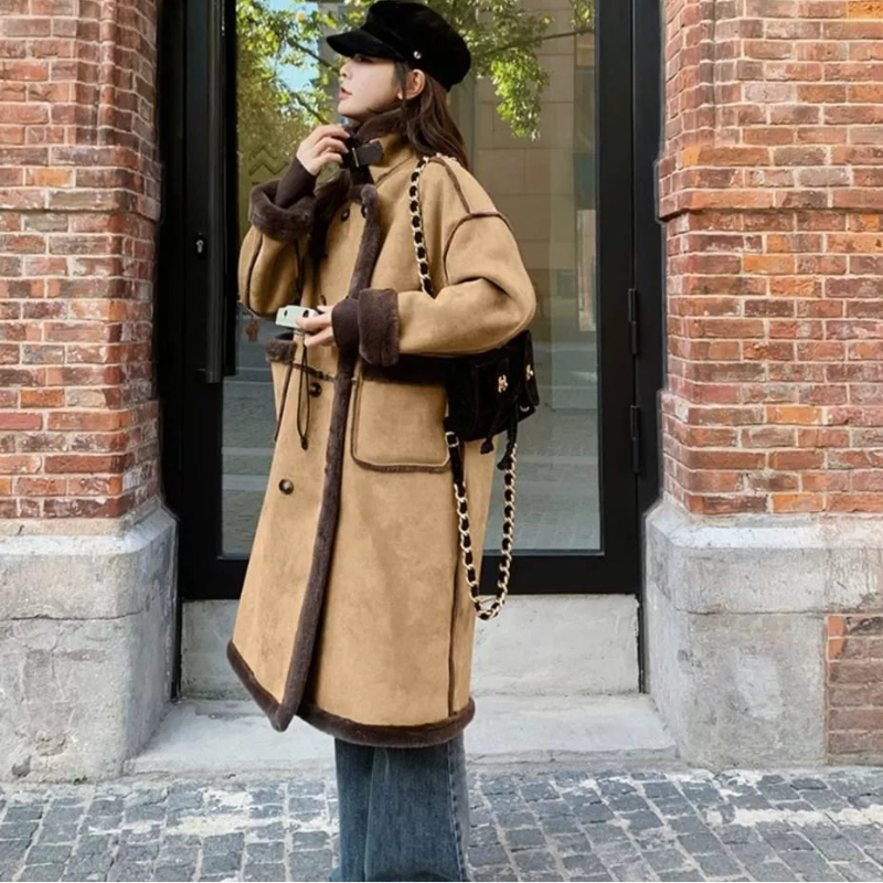 裏起毛ムートンロングコート(2colors)