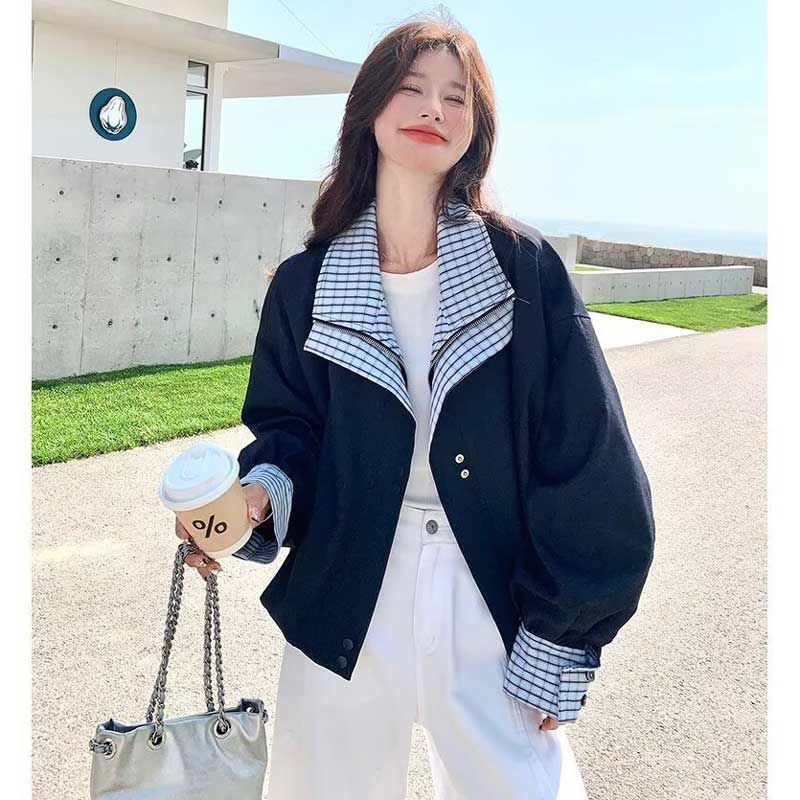 ダブルカラードルマンジャケット