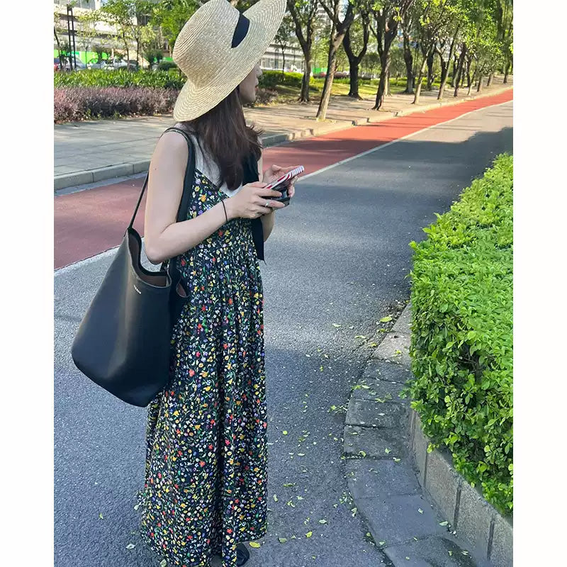 カラフル小花柄キャミソールワンピース