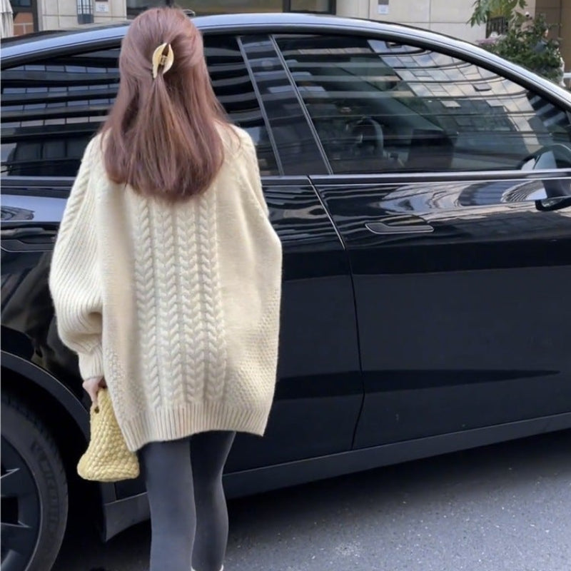 オーバーサイズ厚手ニットセーター(3colors)