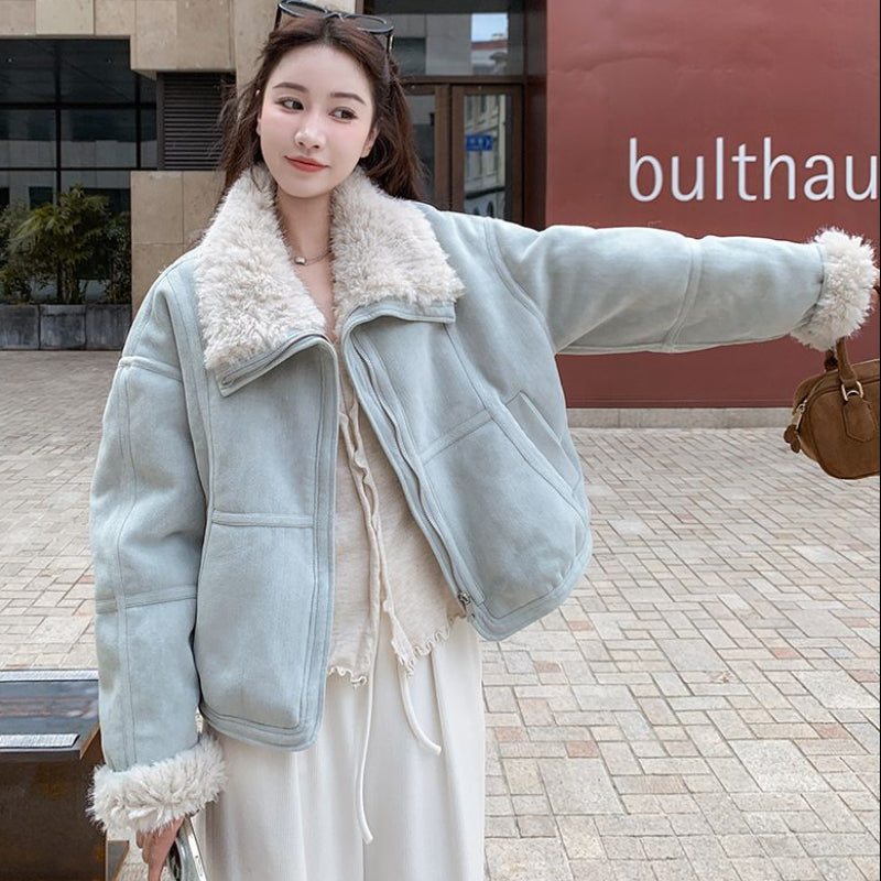 ファーライナー付きスエードタッチブルゾン(3colors)