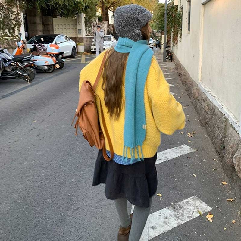 ワッフルルーズニット(2colors)