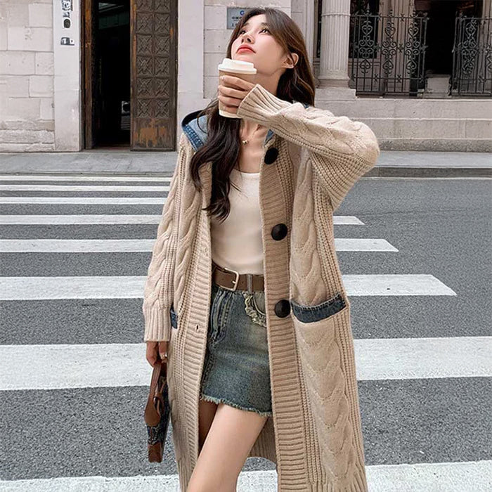 1PIU1UGUALE3 ベージュ ケーブルニット カーディガン フード付き ケーブル編み ニットカーディガン フード付き 裏ボア ベージュ｜Yahoo