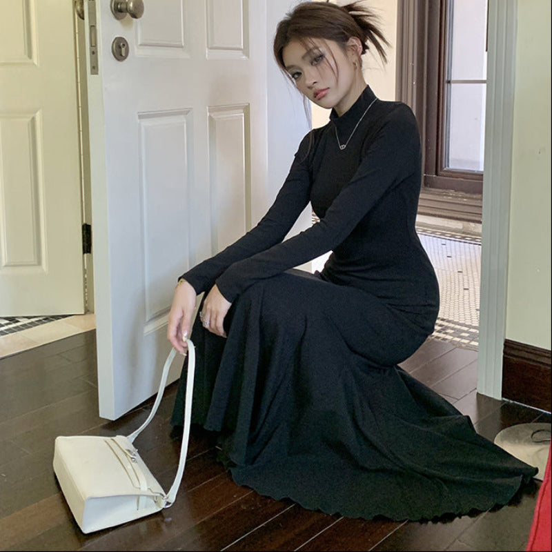 ハイネックマーメイドニットワンピース