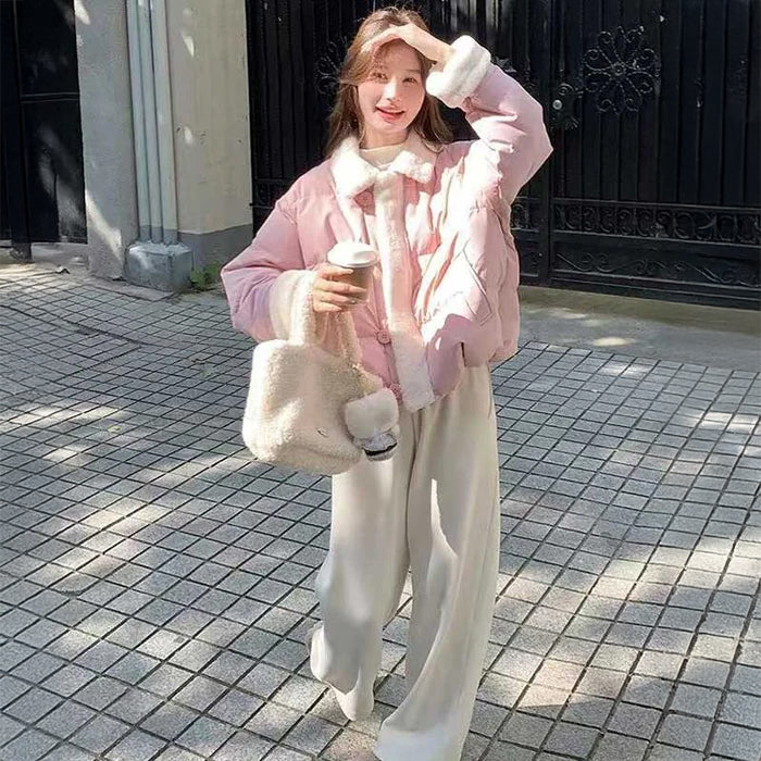 ファー襟ショート丈ダウンジャケット(2colors)