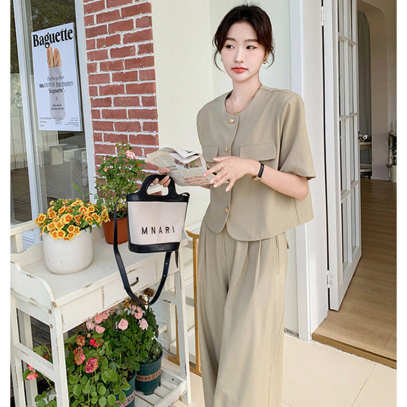 ワイドレッグツーピーススーツ