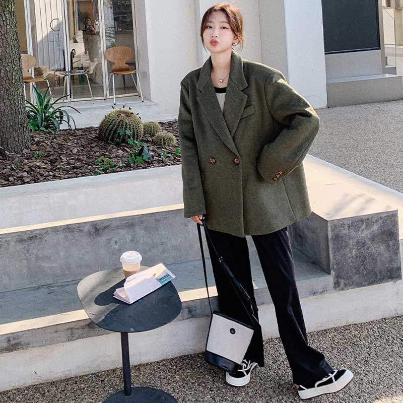 ワイドラペルオーバーコート