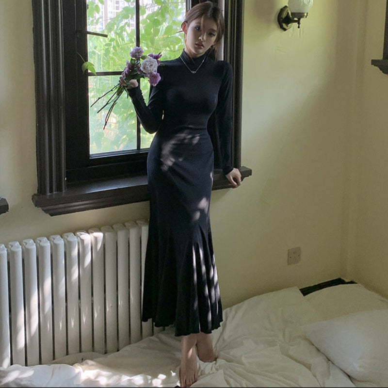 ハイネックマーメイドニットワンピース