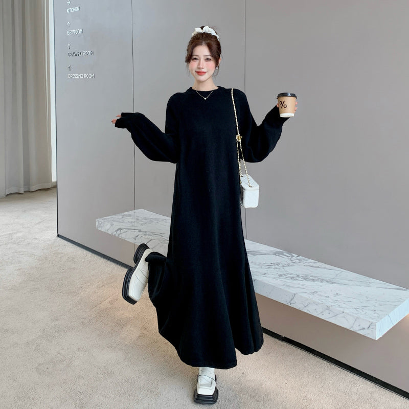 ゆったりロングニットワンピース