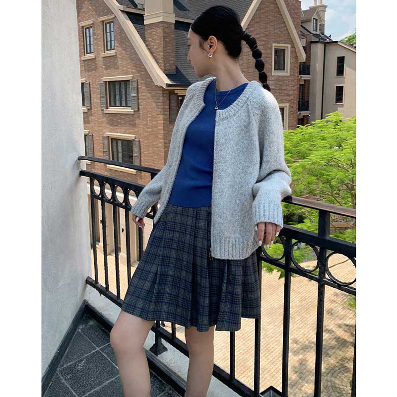 ラウンドネックニットカーディガン(4colors)