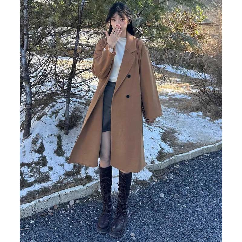 シンプルダブルボタンコート(5colors)