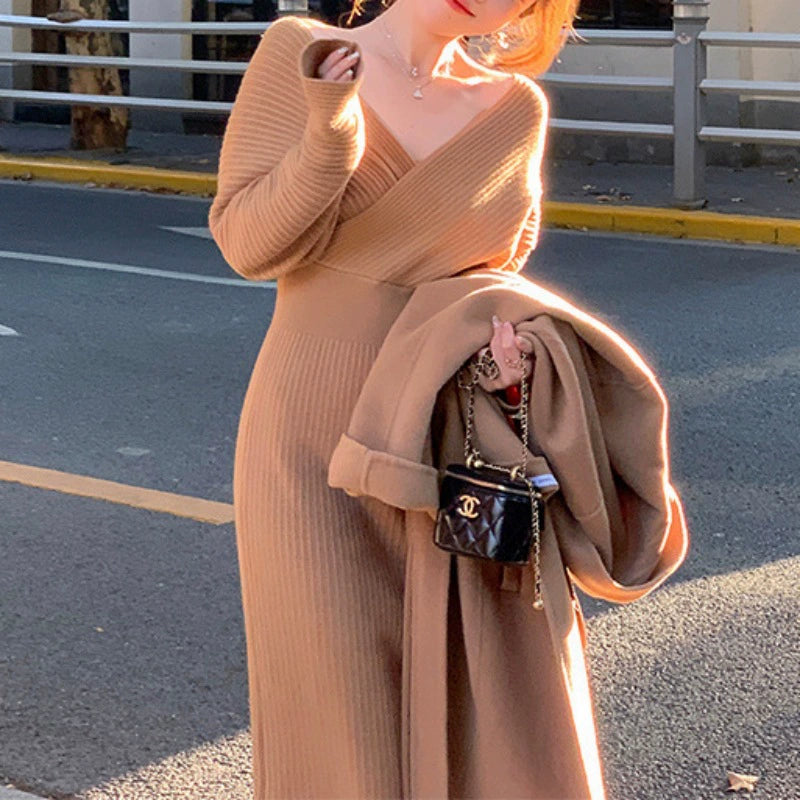 バックオープンニットワンピース(5colors)