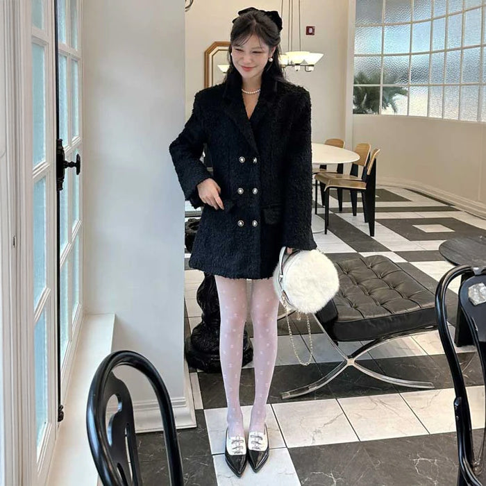 テーラードツイードワンピースコート(2colors)