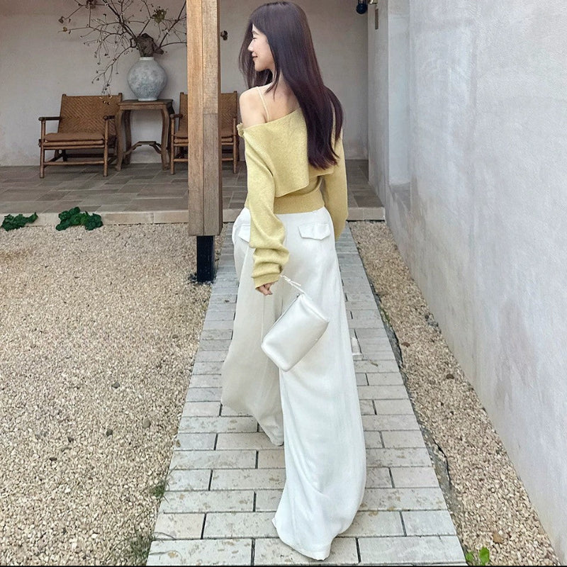 ワンショルダーレイヤードトップス(3colors)