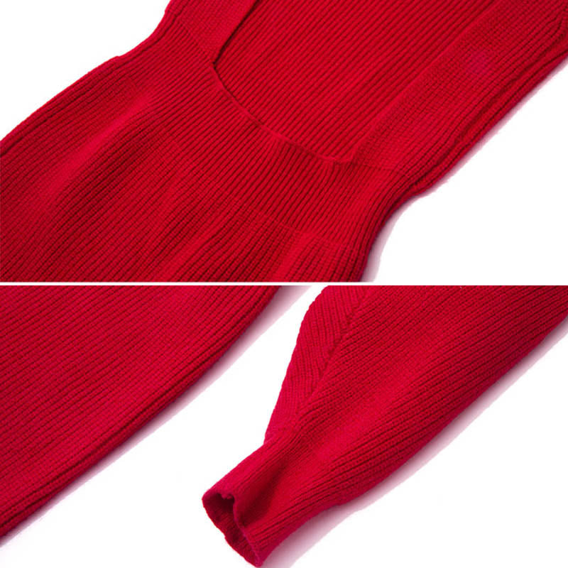 ドルマンカーディガン×ベアバックニットドレス ツーピース(2colors)